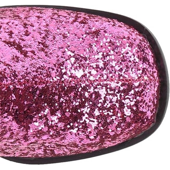 GO GO BOOT, Sz 7, 3" Heel, FUSCIA GLITTER, 15" TALL - Picture 3 of 7